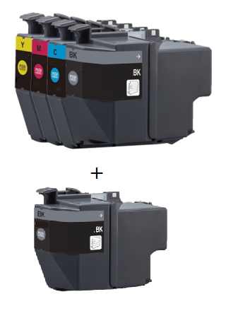 Compatible Brother LC3213 a Set of 4 Ink Cartridges + EXTRA BLACK (2 x Black,1 x Cyan,Magenta,Yellow)
